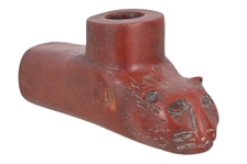 Catlinite Indian Carved Beaver Pipe