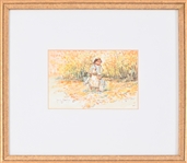 Dave Powell Original Painting of Indian Child/Doll