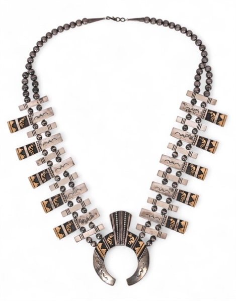 Tommy Singer Navajo Indian Gold & Silver Necklace