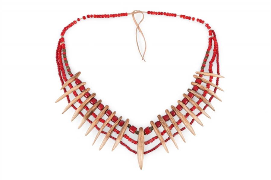 Wind River Indian Reservation Carved Bone Necklace