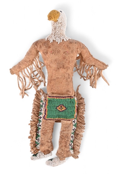 Beaded Eagle Head Ceremonial Indian Doll