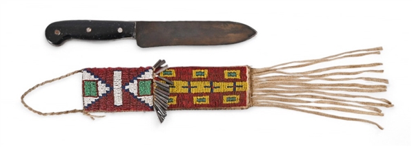 Wells Fargo Knife & Kiowa Fully Beaded Sheath