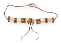 Plains Indian Brass Beaded Pipe Choker