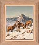 Gary R. Swanson Oil Painting of Rams