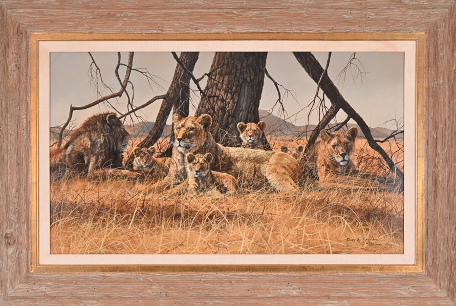 Gary R. Swanson Original Oil Painting of Lions