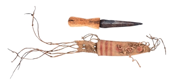 American Indian Bone Handle Knife & Sheath