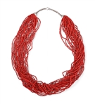 Indian Red Coral 28-Strand Necklace