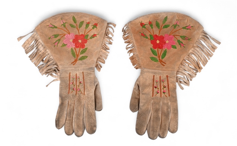 Wind River Reservation Embroidered Gauntlets