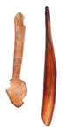 Two Native American Indian Horn Spoons