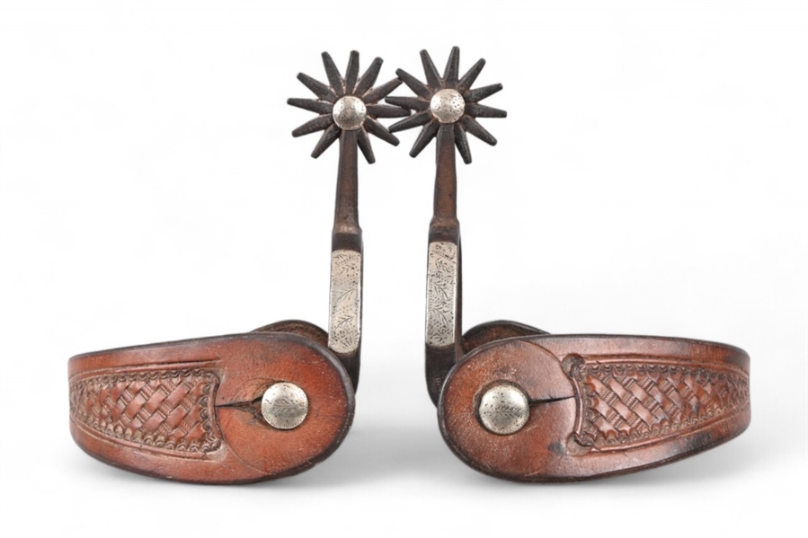 Scarce Kelly Bros. Double Mounted Spurs