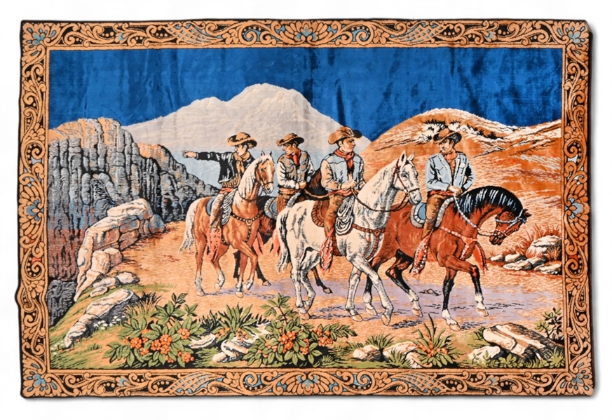 Large Vintage Cowboy Tapestry