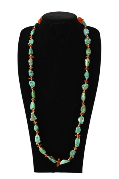 Turquoise & Amber Necklace