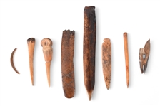 Collection of Bone Indian Tools