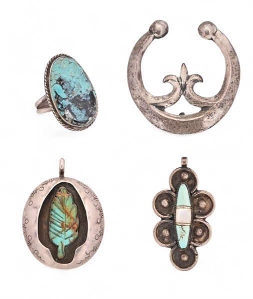 Collection of Indian Turquoise Silver Jewelry