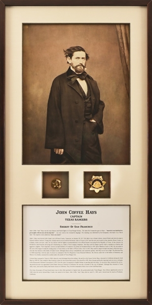 Col. John Coffee Hays Texas Ranger Photo & Badges