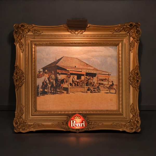 Pearl Beer Judge Roy Bean Lighted Sign