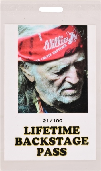 Willie Nelson LIFETIME Backstage Pass 21/100