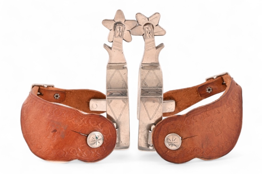 Nocona McChesney Marked John Wayne Pattern Spurs