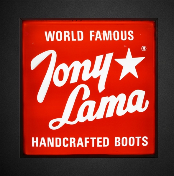 Tony Lama Boots Lighted Advertising Sign