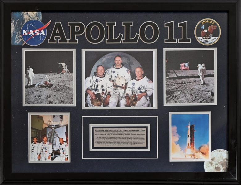 NASA Apollo 11 Moon-Landing Crew Signed Photo