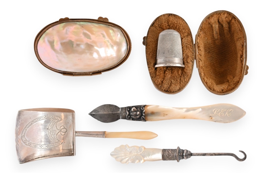 Collection of Victorian Silver & Pearl Items