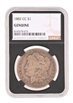 1882 CC Morgan Silver Dollar NGC Genuine