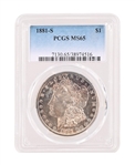 1881-S Morgan Silver Dollar PCGS MS65