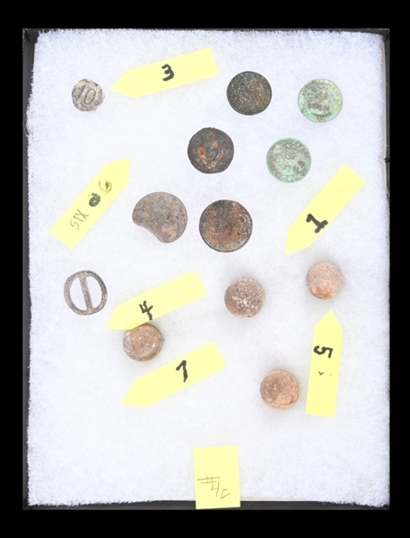 Collection Of Alamo Musket Shot & Buttons (12)