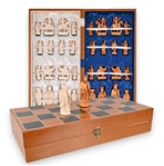 Antique Oriental Carved Ivory Chess Set