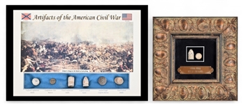 (2) Framed Civil War Artifact Displays