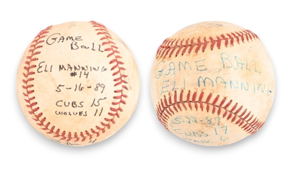 (2) Eli Manning Little League Game Balls